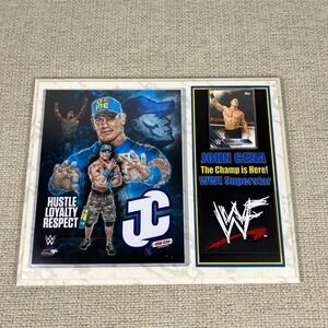 WWE John Cena Plaque The Champ is Here Topps Card Photo File 12x15 Excellent